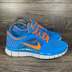 Nike Women's Size 7.5 Free Run 3 Blue Orange Running Shoes